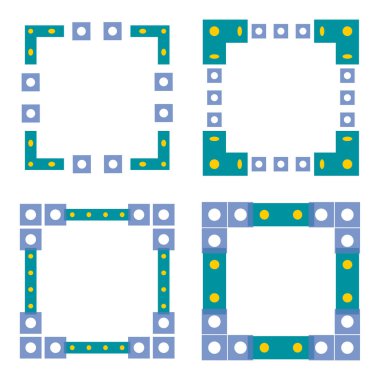 Kare çerçeve simgesi. Ark sınır süsü. Dekoratif vektör şekli. Kıvrımlı köşe. EPS 10.