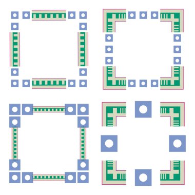 Kahverengi çerçeve simgesi. Dünyevi sınır sembolü. Mozaik fayans detayı. Vektör çerçeve resmi. EPS 10.