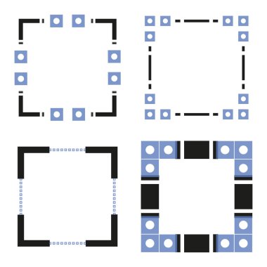 Mor çerçeve simgesi. Zengin sınır sembolü. Nokta deseni detayı. Vektör çerçeve resmi. EPS 10.