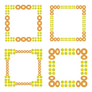 Turuncu çerçeve hazır. Oyuncu sınır simgesi. Parlak daire deseni. Vektör tasarım elemanı. EPS 10.