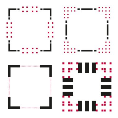 Çerçeve sınır simgesi. Dekoratif kenar sembolü. Renkli desen tasarımı. Vektör çerçeve resmi. EPS 10.