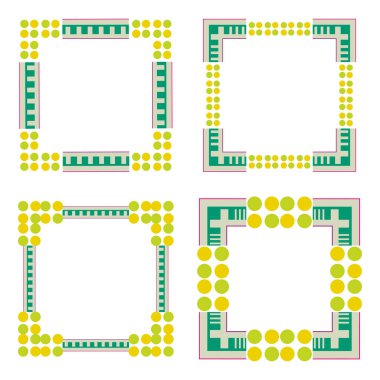 Kırmızı çerçeve simgesi. Cesur sınır sembolü. Çizgili desen detayı. Vektör çerçeve resmi. EPS 10.
