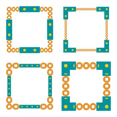 Turuncu çerçeve simgesi. Sıcak sınır sembolü. Daire şeklinde detay. Vektör çerçeve resmi. EPS 10.