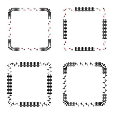 Çerçeve simgesi. Sınır tasarım elemanı. Vektör kare düzeni. Yeşil yaprak motifi. EPS 10.
