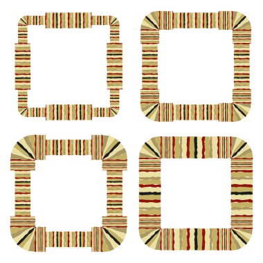 Çerçeve simgesi. Dekoratif vektör kenarı. Kahverengi desenli. Etnik çerçeve tarzı. EPS 10.