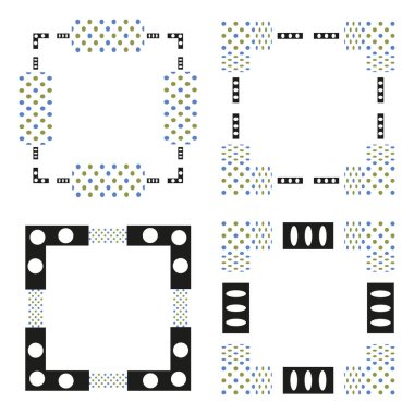 Kare çerçeve simgesi. Arrow sınır süsü. Dekoratif vektör şekli. Köşedeki müfreze. EPS 10.