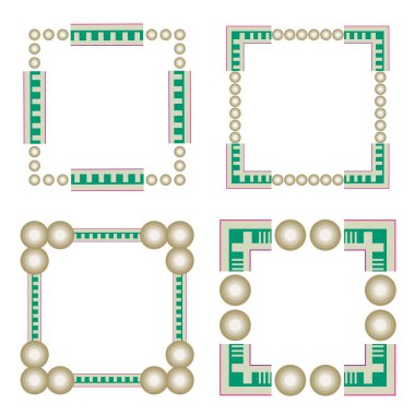 Yeşil çerçeve simgesi. Doğa sınır sembolü. Daire şeklinde detay. Vektör çerçeve resmi. EPS 10.