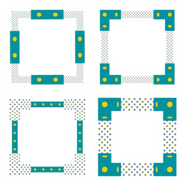 Kırmızı çerçeve simgesi. Cesur sınır sembolü. Mozaik fayans detayı. Vektör çerçeve resmi. EPS 10.