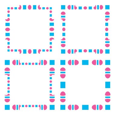 Renkli çerçeve. Sanatsal sınır simgesi. Canlı nokta deseni. Vektör tasarım elemanı. EPS 10.