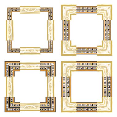 Çerçeve simgesi. Dokulu vektör kenarı. Kahverengi kareli tasarım. Kırsal çerçeve tarzı. EPS 10.