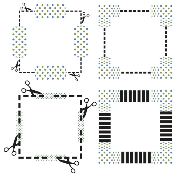Desenli çerçeve simgesi. Çizgili sınır sembolü. Siyah beyaz kontrast. Vektör çerçeve resmi. EPS 10.