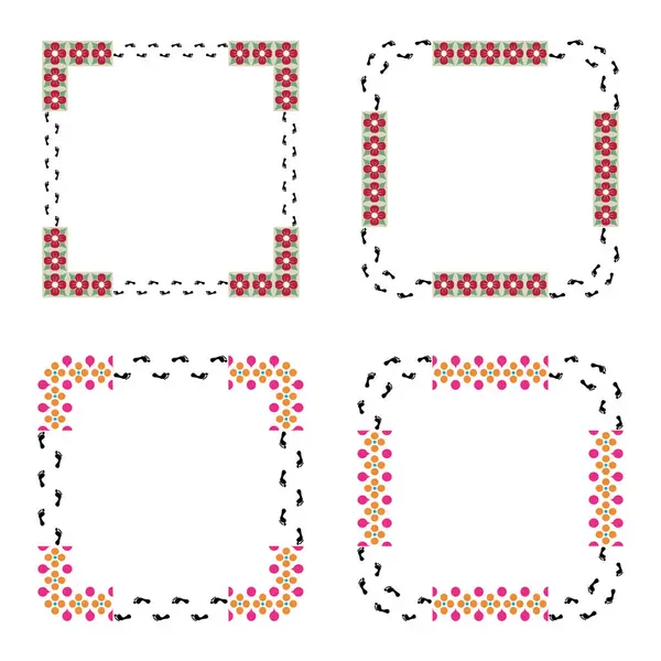 Parlak çerçeve süsü. Çemberler ve noktalar. Dekoratif vektör elemanı. Vektör çizimi. EPS 10.