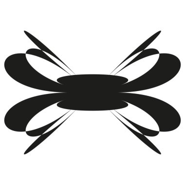 Kelebek ikonu. Kanat sembolü. Siyah siluet. Vektör grafik. EPS 10.