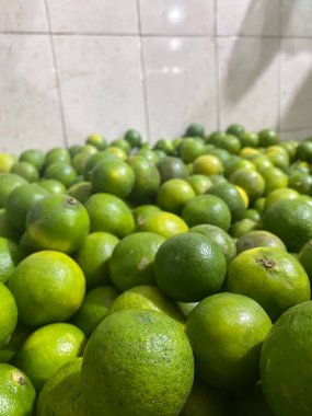 Meyve Pazarı 'nda Limonlu Meyvelerin Yakın Çekimi