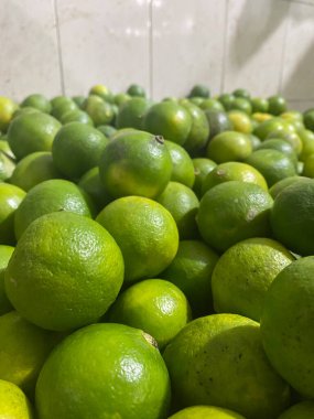 Meyve Pazarı 'nda Limonlu Meyvelerin Yakın Çekimi