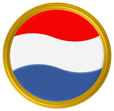 Hollanda bayrak iğnesi ve rozeti kırmızı, beyaz ve mavi renklerden oluşur