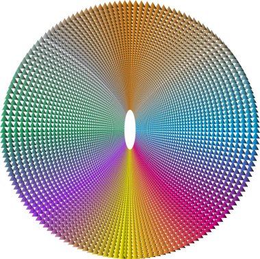 Gradyan ve 3B efektli renkli radyal koni şekilleri