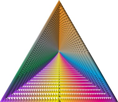 3B gökkuşağı renk piramit perspektifi yanılsaması