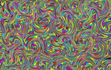 Renkli soyut desenler, akan boya ya da dönen sıvı izi. Bu desenlerin bir arka plan veya eşsiz tasarım elementi olarak psikedelik bir hissi vardır.