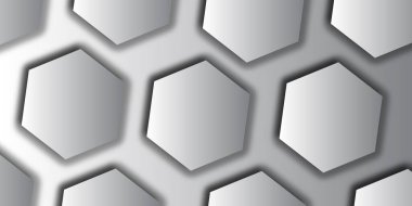 Retro geometrik altıgen dikişsiz desen. Altıgenli kusursuz desen. 3d Altıgen yapı fütüristik beyaz arkaplan ve Kabartmalı Altıgen.