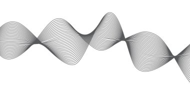Tayf çizgisi şeffaf siyah arkaplan. Beyaz arka planda siyah çizgiler. Siyah dalga çizgileri ve parçacıkları olan soyut vektör modern arkaplan. Parlak siyah doğrusal dalga arkaplanı.