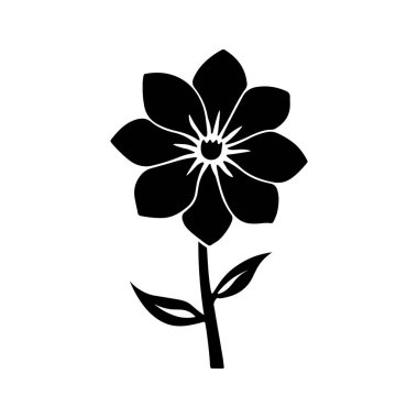 Çiçek simgesi silueti vektör çizimi beyaz arkaplanda izole edildi.