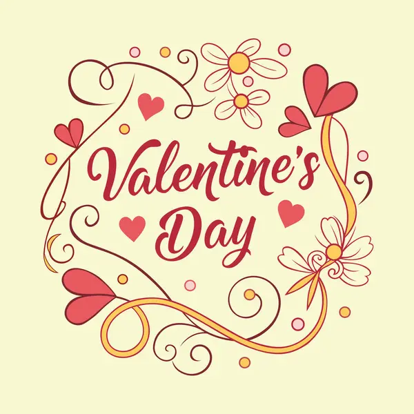 Sevgililer Günü tipografi tasarım vektör çizimi. Sevgililer Günü Kaligrafi Sancağı. Sevgililer Günü 'nde kaligrafi ile birlikte Sevgililer Günü tebrik kartı şablonu. Sevgililer günü vektörü.