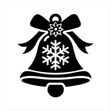 Beyaz arkaplanda izole edilmiş bir Bell simgesi siluet vektör çizimi. El çizimi Noel çanları. Siyah beyaz el çizimi, çizim vektör çizimi. Herhangi bir Tasarım Projesi için Klasik Bell Siluet Vektör Resimleri.