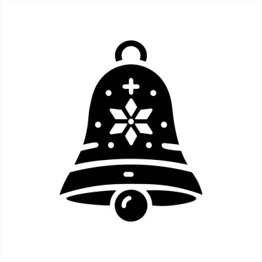 Beyaz arkaplanda izole edilmiş bir Bell simgesi siluet vektör çizimi. El çizimi Noel çanları. Siyah beyaz el çizimi, çizim vektör çizimi. Herhangi bir Tasarım Projesi için Klasik Bell Siluet Vektör Resimleri.