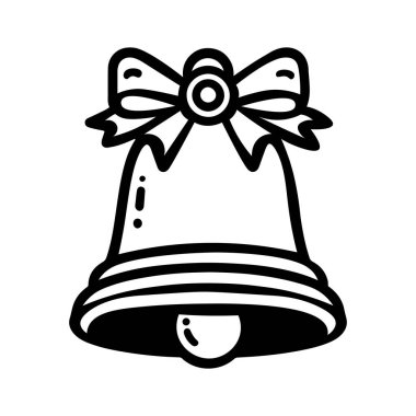 Beyaz arkaplanda izole edilmiş bir Bell simgesi siluet vektör çizimi. El çizimi Noel çanları. Siyah beyaz el çizimi, çizim vektör çizimi. Herhangi bir Tasarım Projesi için Klasik Bell Siluet Vektör Resimleri.