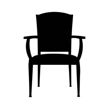 Beyaz arkaplanlı sandalye silueti vektör sanat çizimi. sanayi için geleneksel logo vektörü.