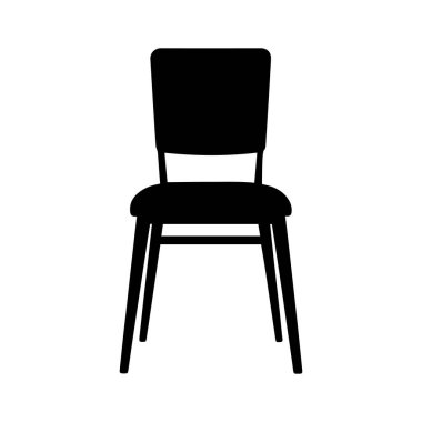Beyaz arkaplanlı sandalye silueti vektör sanat çizimi. sanayi için geleneksel logo vektörü.
