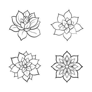 Beyaz arkaplanda izole edilmiş bir Gül siluet vektör çizimi.