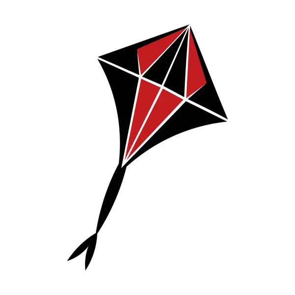 Uçurtma silueti vektörü, uçan uçurtma vektörü, beyaz arkaplan ile uçurtma simgesi çizimi.