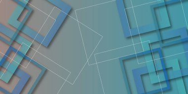 Basit kare veya dikdörtgen geometrik şekilli soyut bir arkaplan. Üst üste binen karelerle Geometrik arkaplan, soyut arkaplan vektör tasarımı..