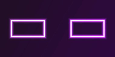 Soyut kozmik canlı renk arkaplanı. Parlak neon ışığı. Neon dikdörtgen çerçeve arka planı. Neon rengi hareketli kare dikdörtgen resim çerçevesi izole edilmiş siyah arka plan mavi pembe ışık.