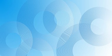 Soyut çember çizgileri, modern soyut arkaplan, mavi beyaz kademe basit. Basit grafik elementler. Fütürist bir kavram. Noktalı ve daire şeklinde mavi gradyan minimal vektör arkaplanı. 
