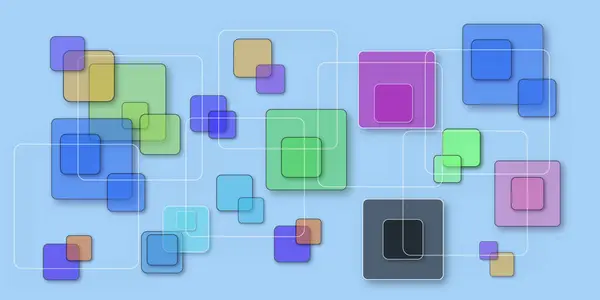 Yüksek teknoloji veya modern grafik arkaplan sunmak için asgari modaya uygun geometrik tarzda vektör sanat tasarımı. Renkli akış şeması Pastel blokları gradyan arkaplandaki çizgilerle birbirine bağlı.