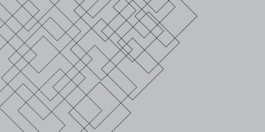 Fütüristik kavram geçmişi olan soyut beyaz kare şekilli. Kusursuz soyut teknoloji çizgisi üçgen elmas kare şeklinde. Beyaz Dikdörtgenler Gri üzerine Minimalist Tasarım.