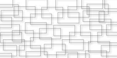 Soyut geometrik beyaz ve gri arkaplan. Beyaz uzay geometrisi çakışıyor. Kare ve üçgen geometrik desenli soyut arkaplan. Satırlarla soyut arkaplan.