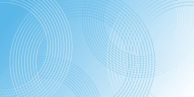 Dinamik daire çizgileri olan soyut gri ve mavi arkaplan. Modern minimalist afiş arkaplan, soyut minimalist afiş arkaplan.