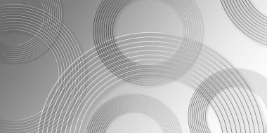 Gri arkaplanda soyut beyaz parlayan geometrik çizgiler. Parlak uzayda beyaz geometrik soyut arka plan örtüşmesi ve çizgilerin süsleme etkisi. Soyut Bal Tarağı Duvar Tasarımı.