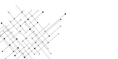 Soyut geometrik arka planı olan modern tasarımın vektör yaratıcı fikri. Düz çizgileri olan koyu siyah vektör arkaplan. Kaotik çizgileri olan yatay şablon. Noktalı soyut çizgi veya vuruşlar.