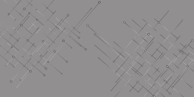 Soyut geometrik arka planı olan modern tasarımın vektör yaratıcı fikri. Düz çizgileri olan koyu siyah vektör arkaplan. Kaotik çizgileri olan yatay şablon. Noktalı soyut çizgi veya vuruşlar.