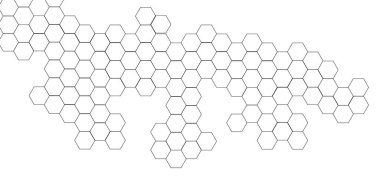 Çizgi teknolojisiyle soyut bir arkaplan. Modern basit stil altıgen grafik konsepti. Soyut altıgen çokgen arka plan vektörü. Altıgenli beyaz ızgara karo altıgen yaratıcı arkaplan