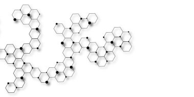 Çizgi teknolojisiyle soyut bir arkaplan. Modern basit stil altıgen grafik konsepti. Soyut altıgen çokgen arka plan vektörü. Altıgenli beyaz ızgara karo altıgen yaratıcı arkaplan