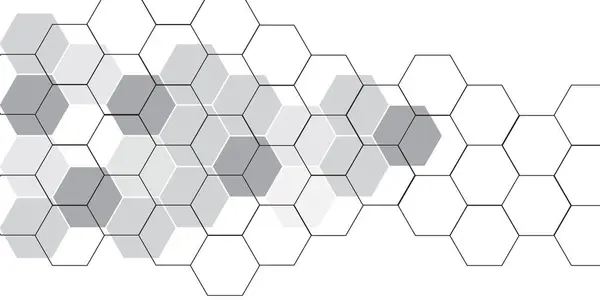 Moleküler yapı soyut teknoloji geçmişi. Altıgen desenli geometrik soyut arkaplan tasviri. Altılı vektör pankartı tasarımı. Dijital teknoloji için altıgen arkaplan.