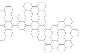 Geometrik şekilli ve altıgen desenli soyut bir arkaplan. Teknoloji vektörü soyut arkaplan ve altıgen örgüsü. Gri altıgen deseni. Soyut beyaz altıgen arkaplan.
