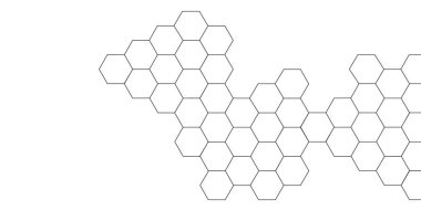 Geometrik şekilli ve altıgen desenli soyut bir arkaplan. Teknoloji vektörü soyut arkaplan ve altıgen örgüsü. Gri altıgen deseni. Soyut beyaz altıgen arkaplan.