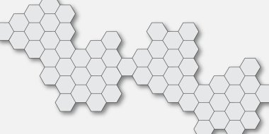 Geometrik şekilli ve altıgen desenli soyut bir arkaplan. Teknoloji vektörü soyut arkaplan ve altıgen örgüsü. Gri altıgen deseni. Soyut beyaz altıgen arkaplan.